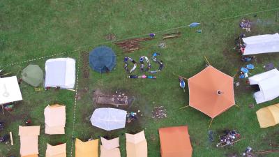 Luftbillede af gruppens lejrplads på Spejdernes Lejr 2017